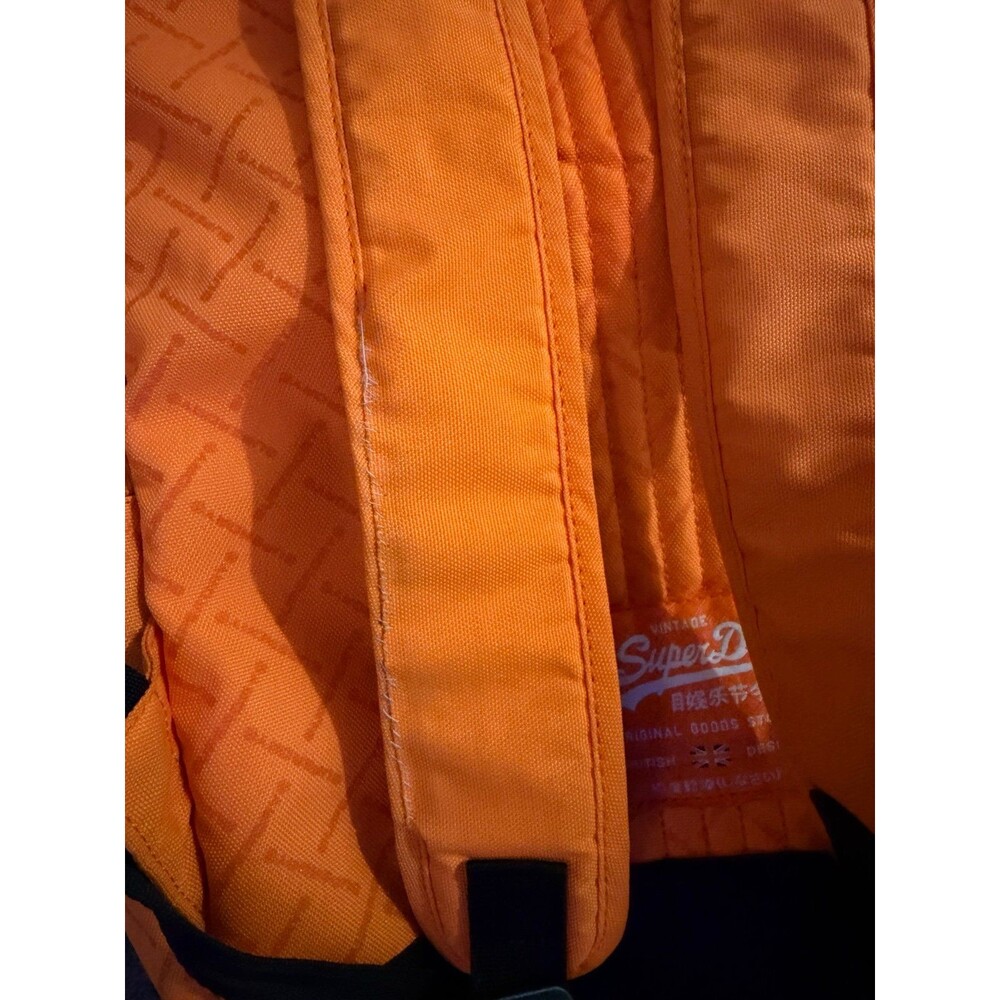 This orange Superdry Men Brand Logo Backpack features a high-build, embossed log - Picture 3 of 3